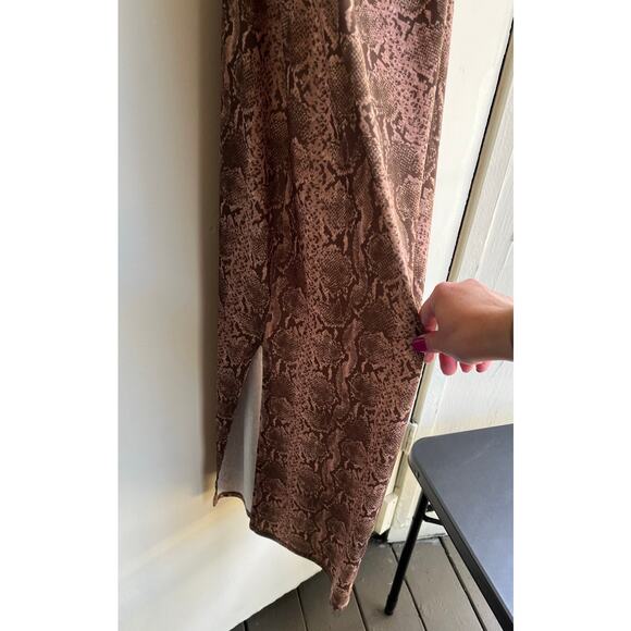 ASOS DESIGN cowl front midi slip stretch dress in snake print Y2K $40 Size12 - Picture 16 of 16
